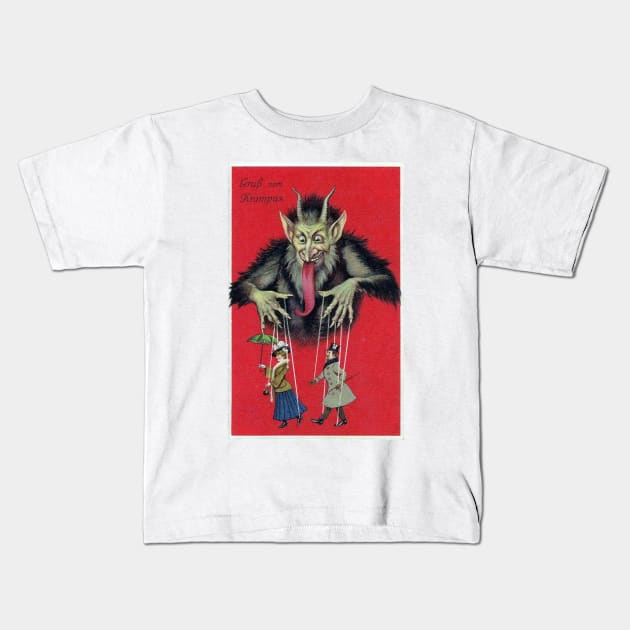 Puppet Master Krampus Victorian greeting Kids T-Shirt by forgottenbeauty